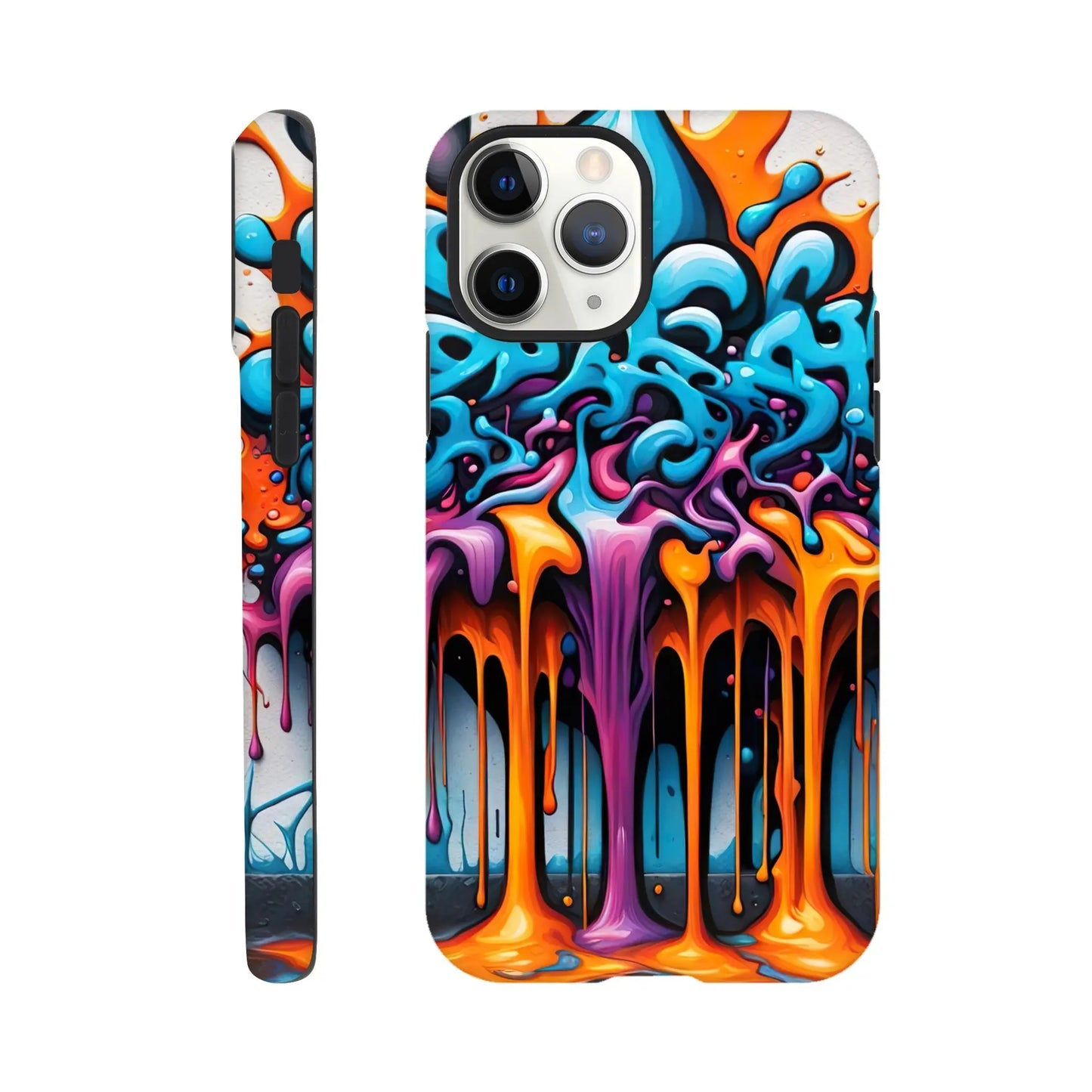 Smartphone-Hülle "Hart" - 3D Graffiti - Splash Art Stil, KI-Kunst RolConArt, Splash Art, iPhone-11-Pro