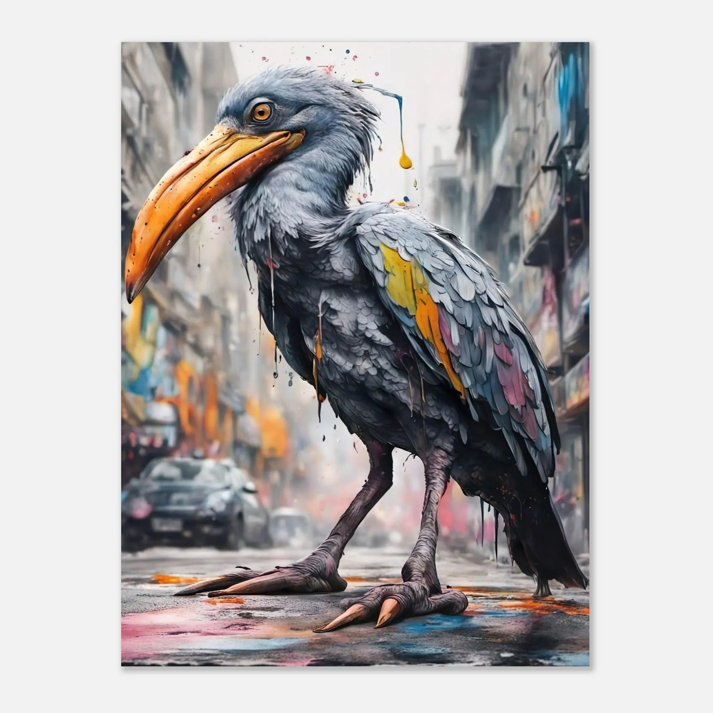 Aluminiumdruck - Fantasie Vogel - Splash Art Stil, KI-Kunst RolConArt