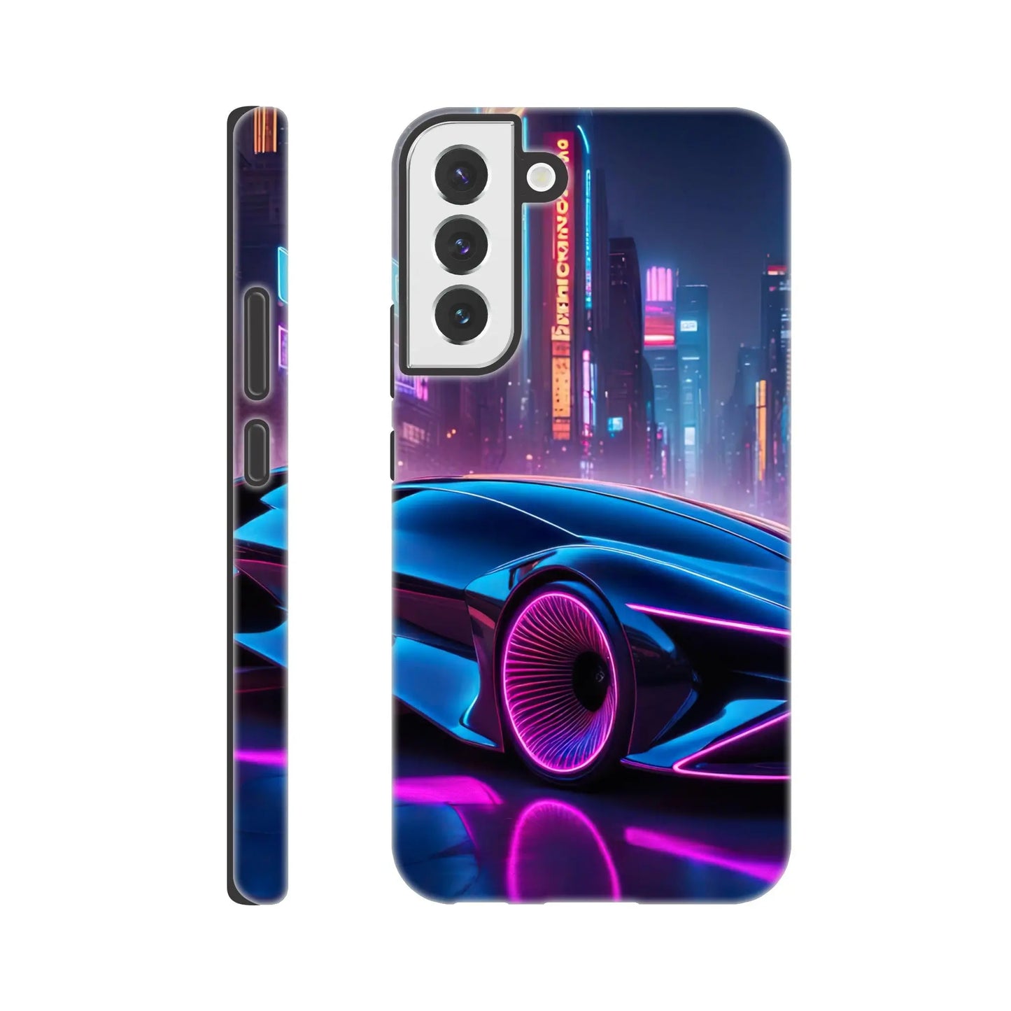 Smartphone-Hülle "Hart" - Futuristisches Auto - Neon Stil, KI-Kunst RolConArt, Neon, Galaxy-S22-Plus