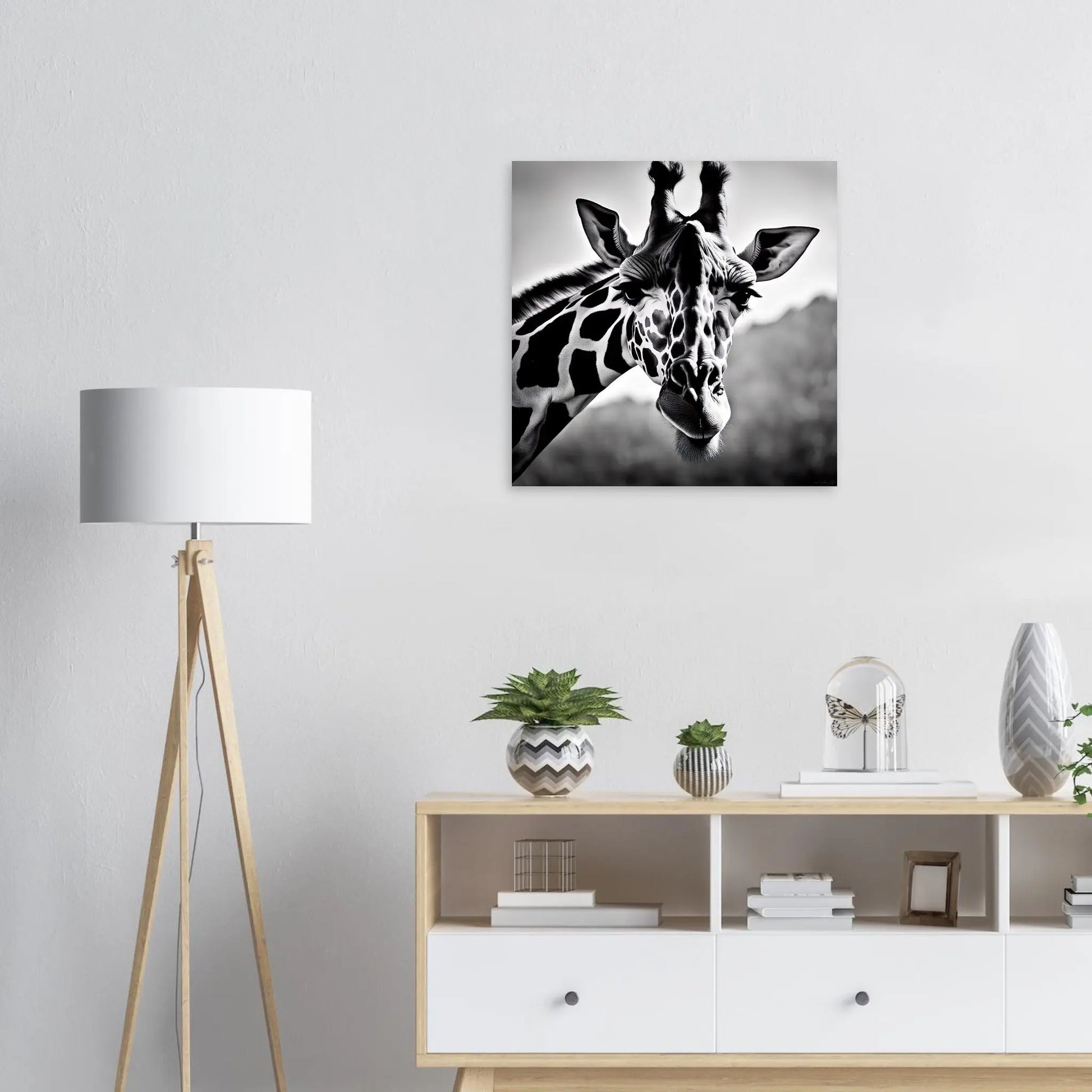 Moderner Forex-Druck - Giraffe - Foto Stil, KI-Kunst RolConArt