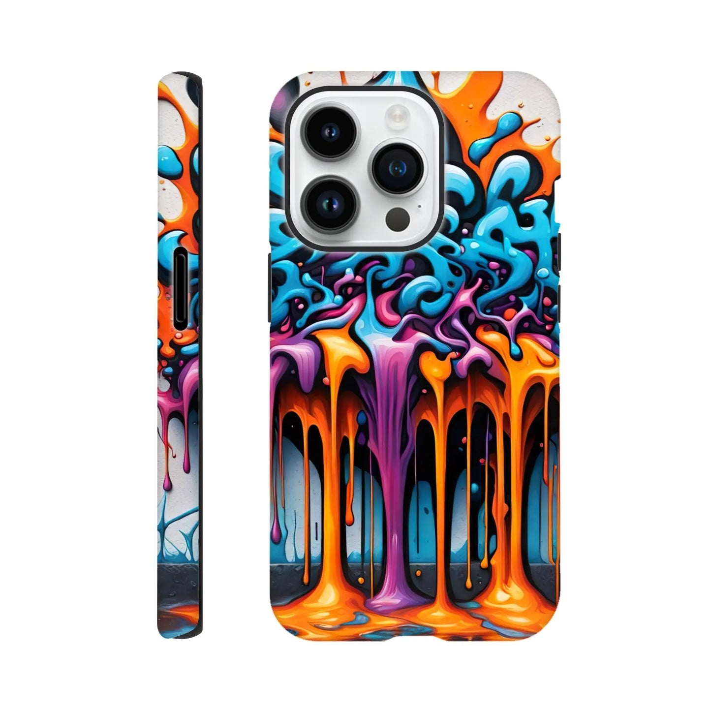 Smartphone-Hülle "Hart" - 3D Graffiti - Splash Art Stil, KI-Kunst RolConArt, Splash Art, iPhone-14-Pro