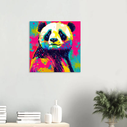 Aluminiumdruck - Pandabär - Pop Art Stil, KI-Kunst RolConArt