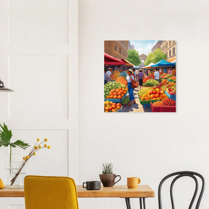 Moderner Forex-Druck - Obstmarkt - Malerischer Stil, KI-Kunst RolConArt
