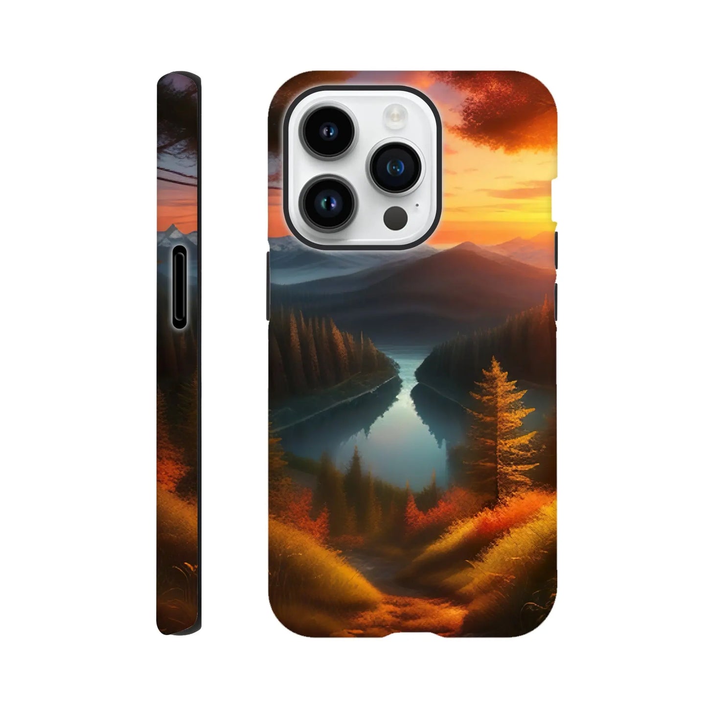 Smartphone-Hülle "Hart" - Bergpanorama - Digitaler Stil, KI-Kunst RolConArt, Landschaften, iPhone-14-Pro