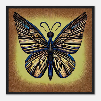 Gerahmtes Premium-Poster - Schmetterling - Digitaler Stil, KI-Kunst - RolConArt, Digitalkunst - Kreative Vielfalt, 50x50-cm-20x20-Schwarz