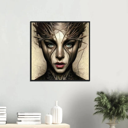 Gerahmtes Premium-Poster - Abstraktes Porträt - Digitaler Stil, KI-Kunst RolConArt