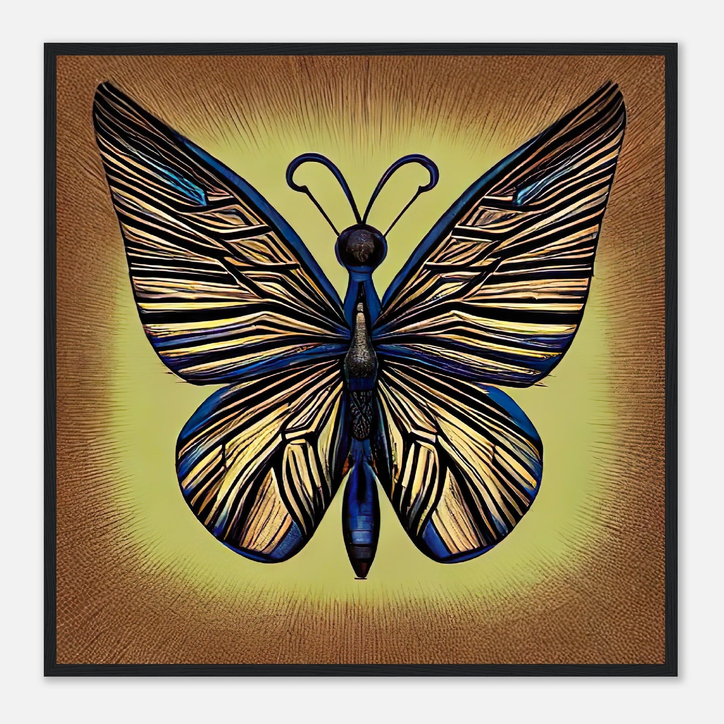 Gerahmtes Premium-Poster - Schmetterling - Digitaler Stil, KI-Kunst - RolConArt, Digitalkunst - Kreative Vielfalt, 70x70-cm-28x28-Schwarz