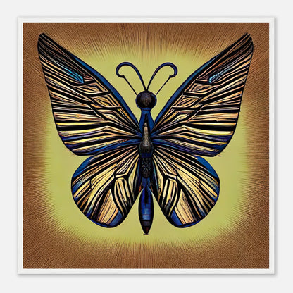 Gerahmtes Premium-Poster - Schmetterling - Digitaler Stil, KI-Kunst - RolConArt, Digitalkunst - Kreative Vielfalt, 70x70-cm-28x28-Weiß