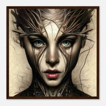 Gerahmtes Premium-Poster - Abstraktes Porträt - Digitaler Stil, KI-Kunst RolConArt