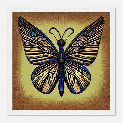 Gerahmtes Premium-Poster - Schmetterling - Digitaler Stil, KI-Kunst - RolConArt, Digitalkunst - Kreative Vielfalt, 30x30-cm-12x12-Weiß